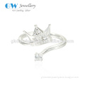 European Beautiful Party Ring Crown With Zircon Ring Silver Ring